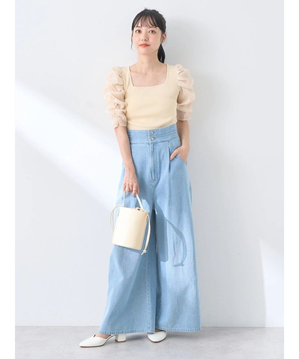 earth music&ecology ダブルベルトデザインワイドパンツ 