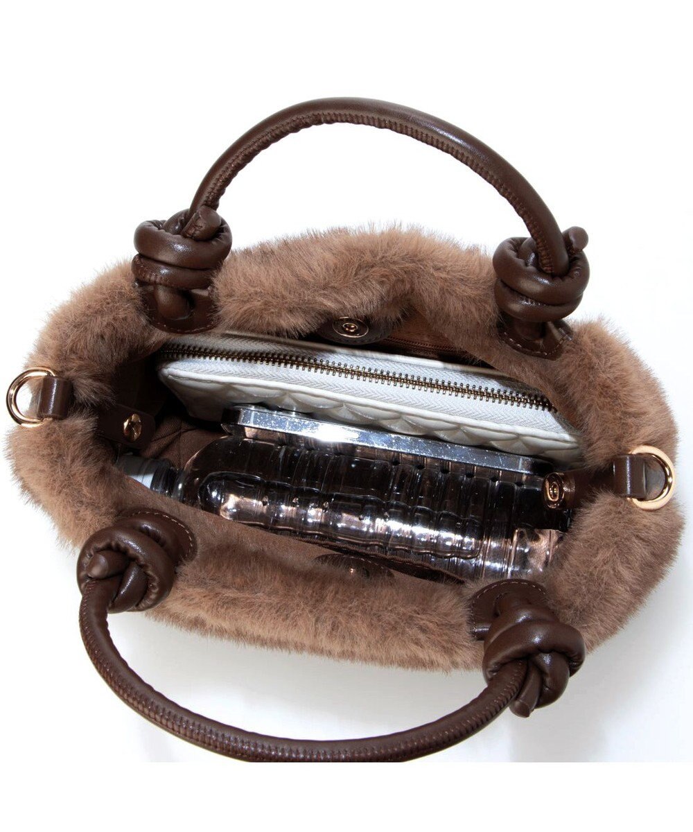 UNBILLION カシュカシュ cachecache / ミンク風フェイクファーノットハンドルバッグ 