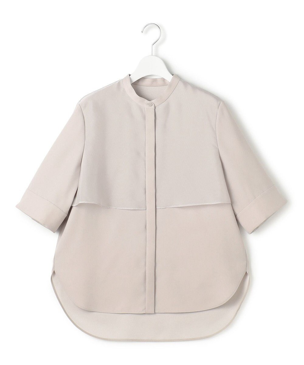 ICB L 【先行予約・WEB限定カラーあり】 FluidBackSatin バンドカラーシャツ 