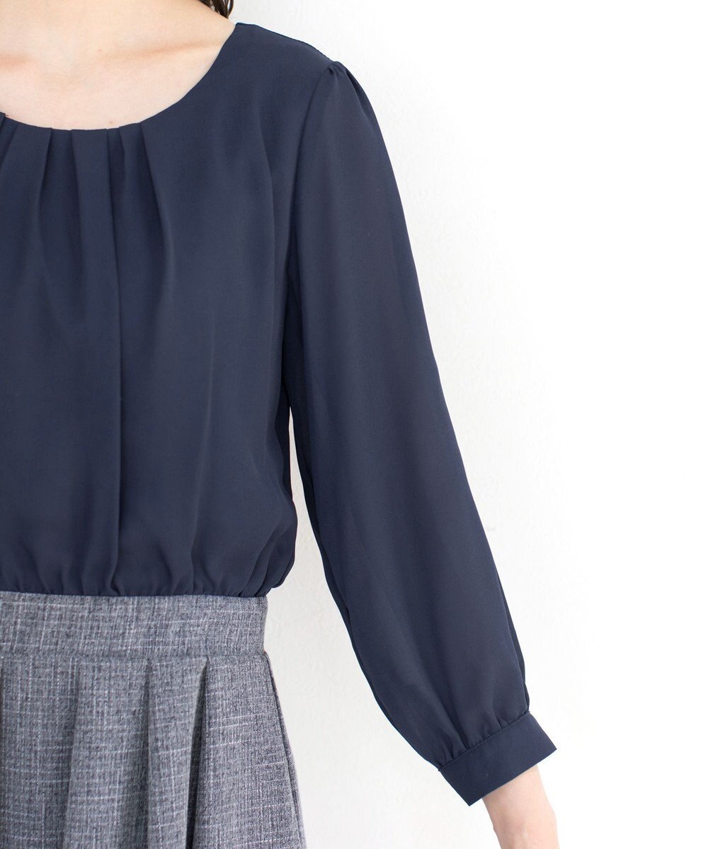 Tiaclasse 【洗える】ブラウスドッキングツイードワンピース 