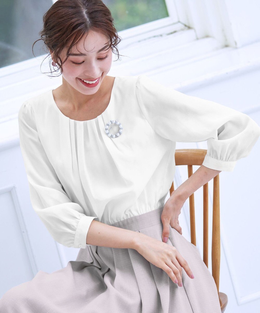 Tiaclasse 【洗える】ブラウスドッキングツイードワンピース 