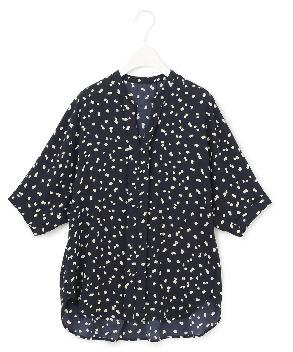 ICB 【WEB限定カラーあり・洗える】Back Satin Amunzen キーネックブラウス 