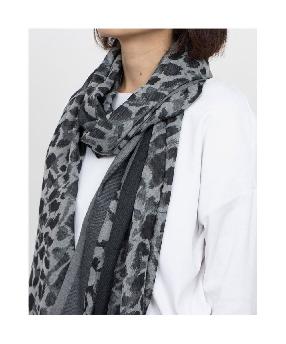 UNBILLION カシュネ cache nez / ライン入アニマル柄ジャカードストール 