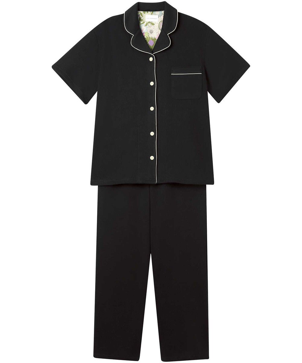 une nana cool 【綿混】ソフトコットンリブ 半袖開襟パジャマ MADE WITH LIBERTY FABRIC 