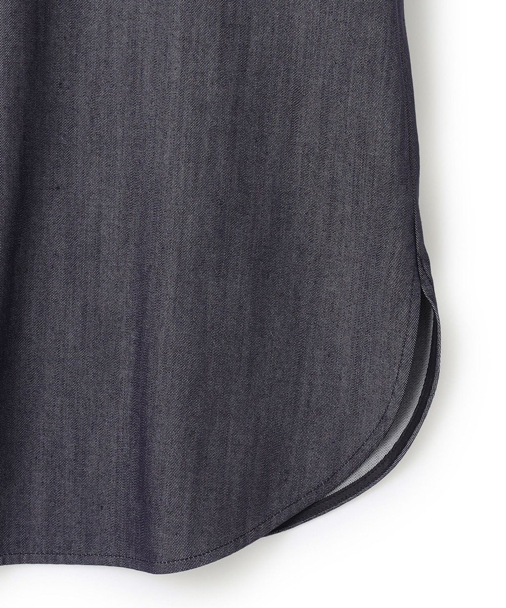 ICB 【洗える】リアクティブソフトデニム バンドカラーシャツ 