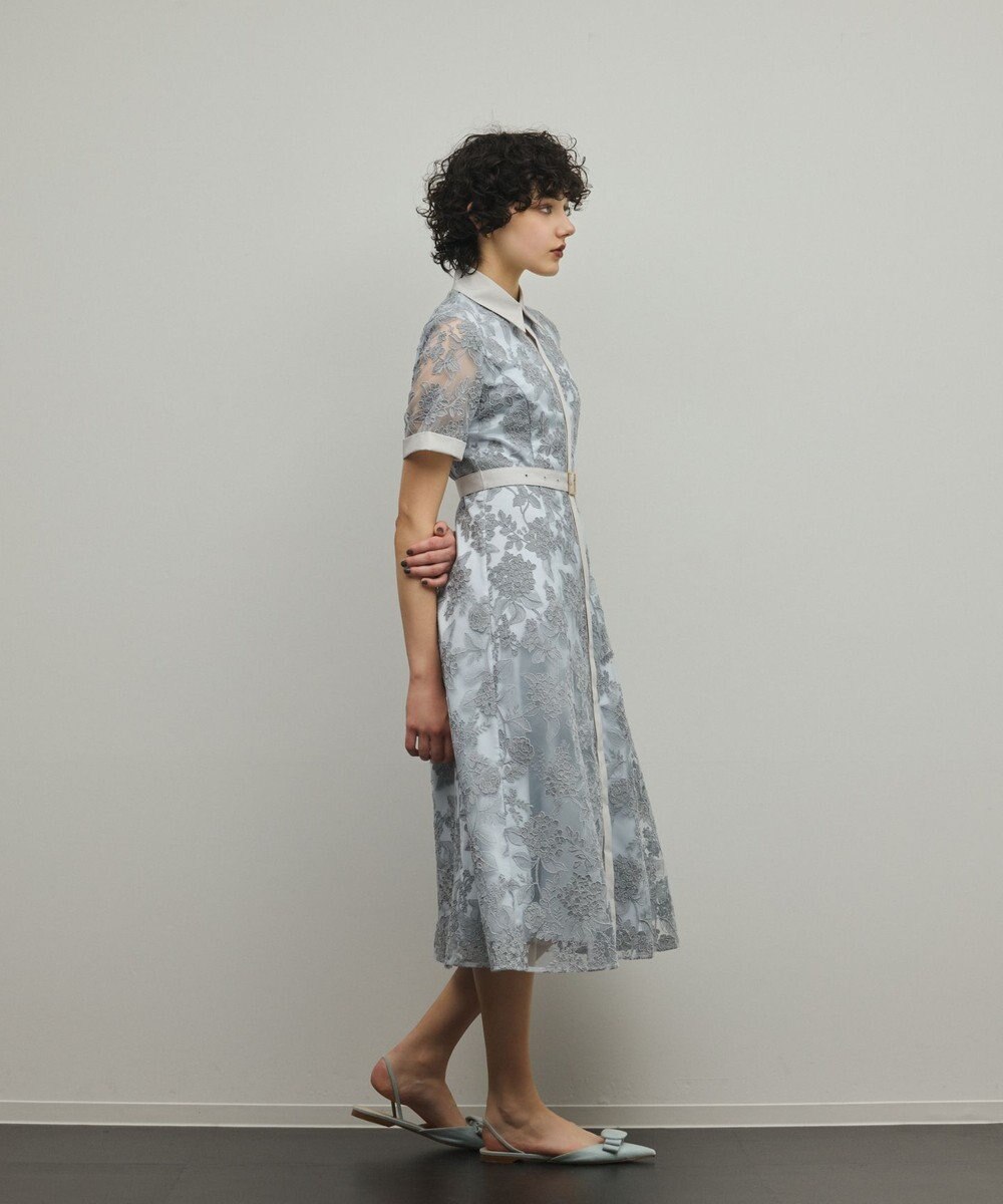 GRACE CONTINENTAL フラワーコード刺繍ワンピース 