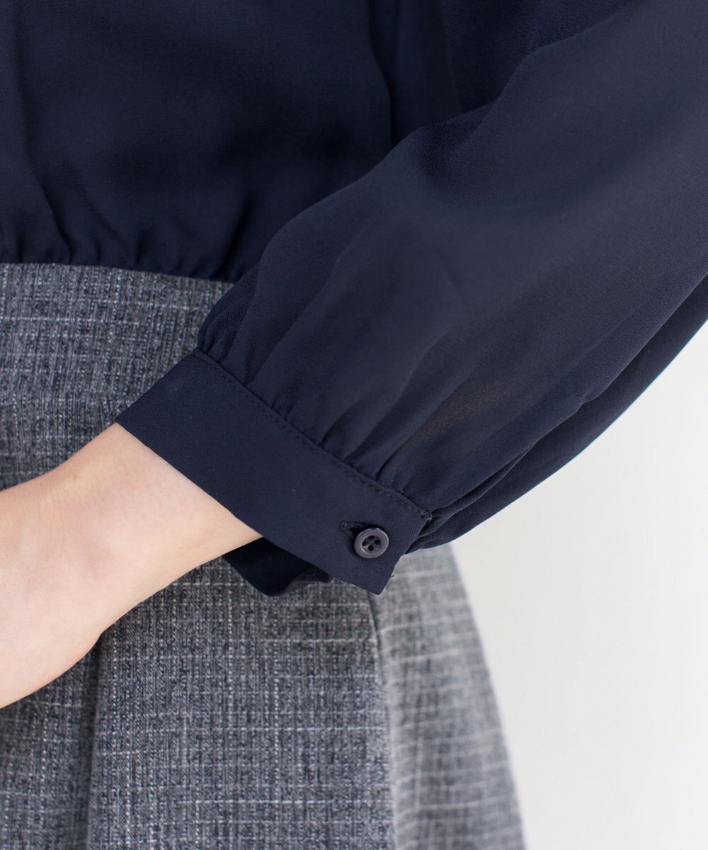 Tiaclasse 【洗える】ブラウスドッキングツイードワンピース 