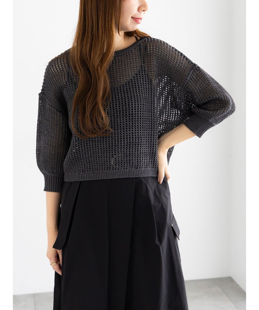 Te chichi スパンコールメッシュハーフスリーブニット《2025Autumn catalog item》 