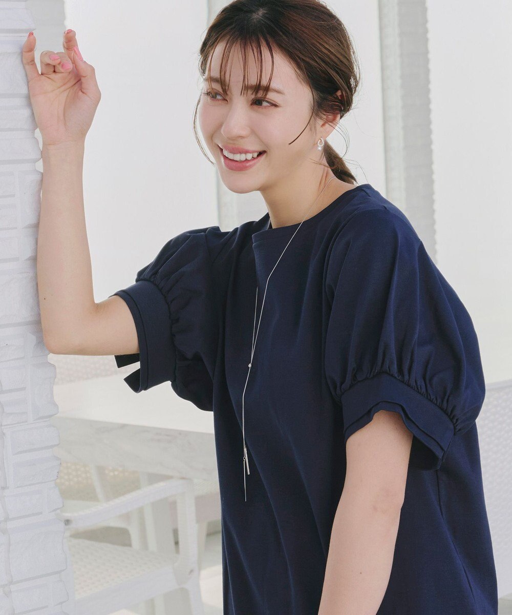 Tiaclasse 【UVケア・接触冷感】“あまラク” ボリュームパフスリーブカットソーチュニック 