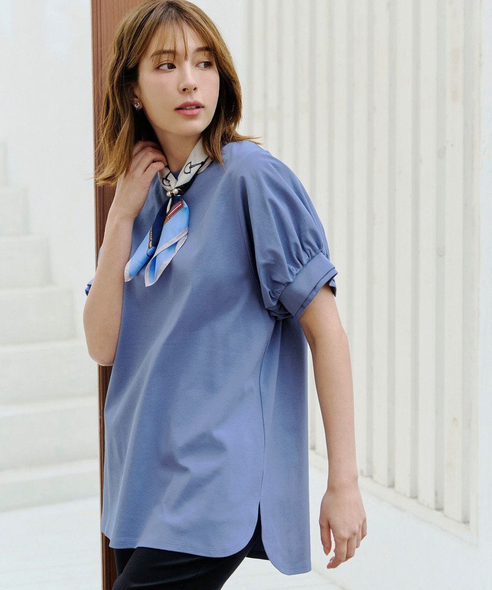 Tiaclasse 【UVケア・接触冷感】“あまラク” ボリュームパフスリーブカットソーチュニック 