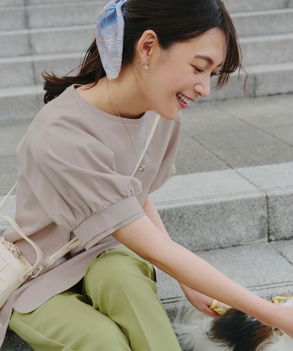 Tiaclasse 【UVケア・接触冷感】“あまラク” ボリュームパフスリーブカットソーチュニック 