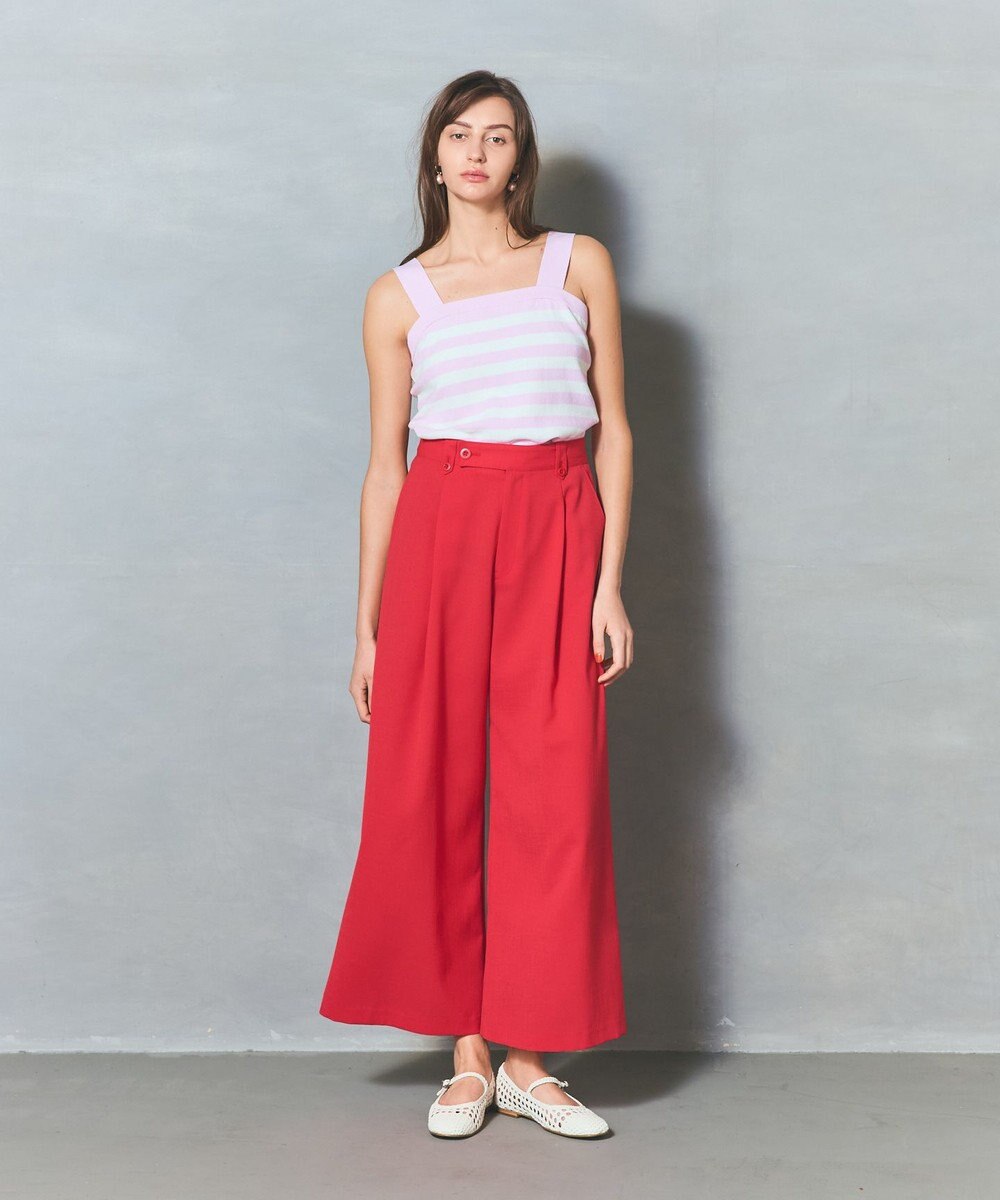 GRACE CONTINENTAL リネンタッチタックパンツ 