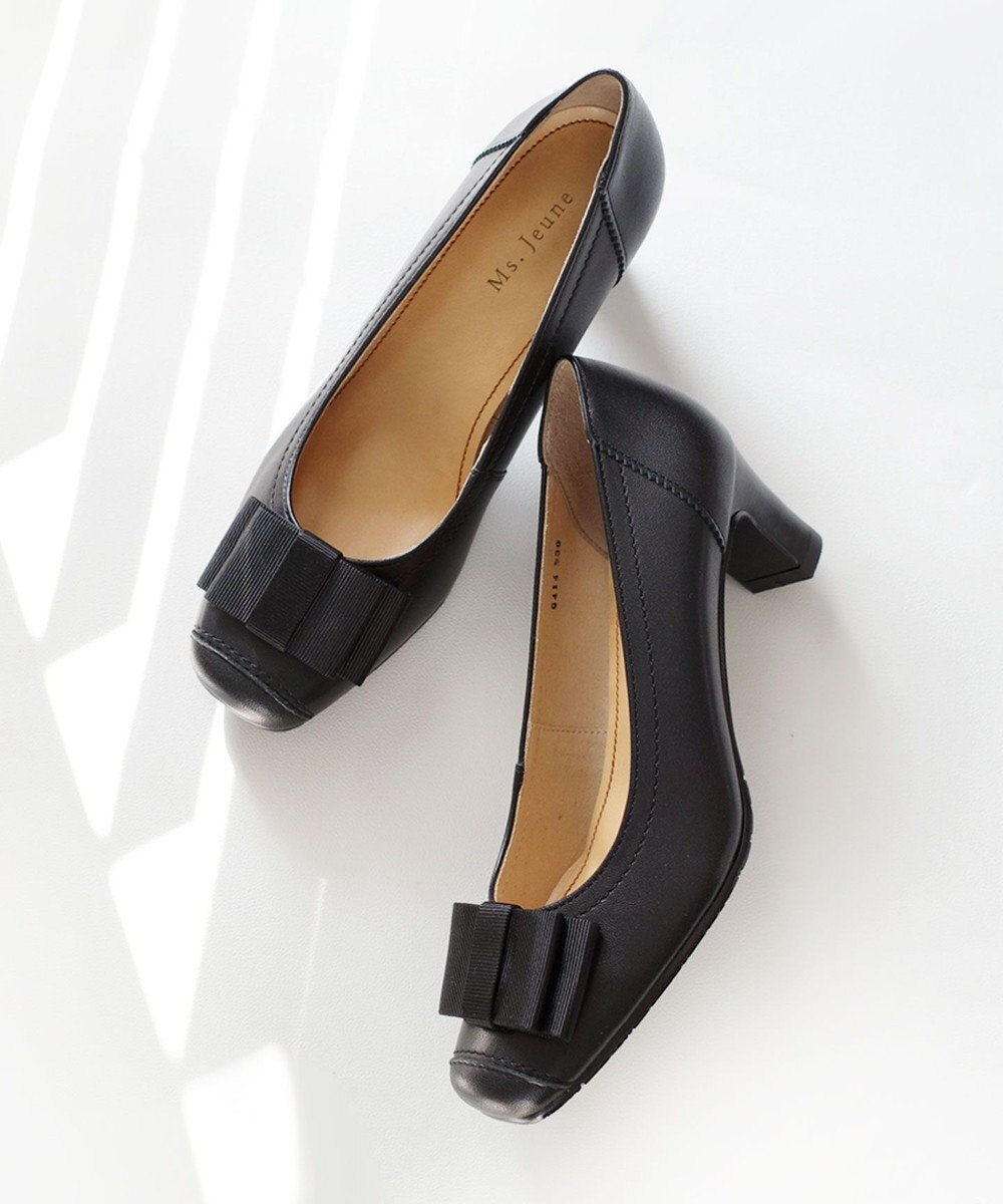 Pointer 日本製 リボンラウンドトゥパンプス 