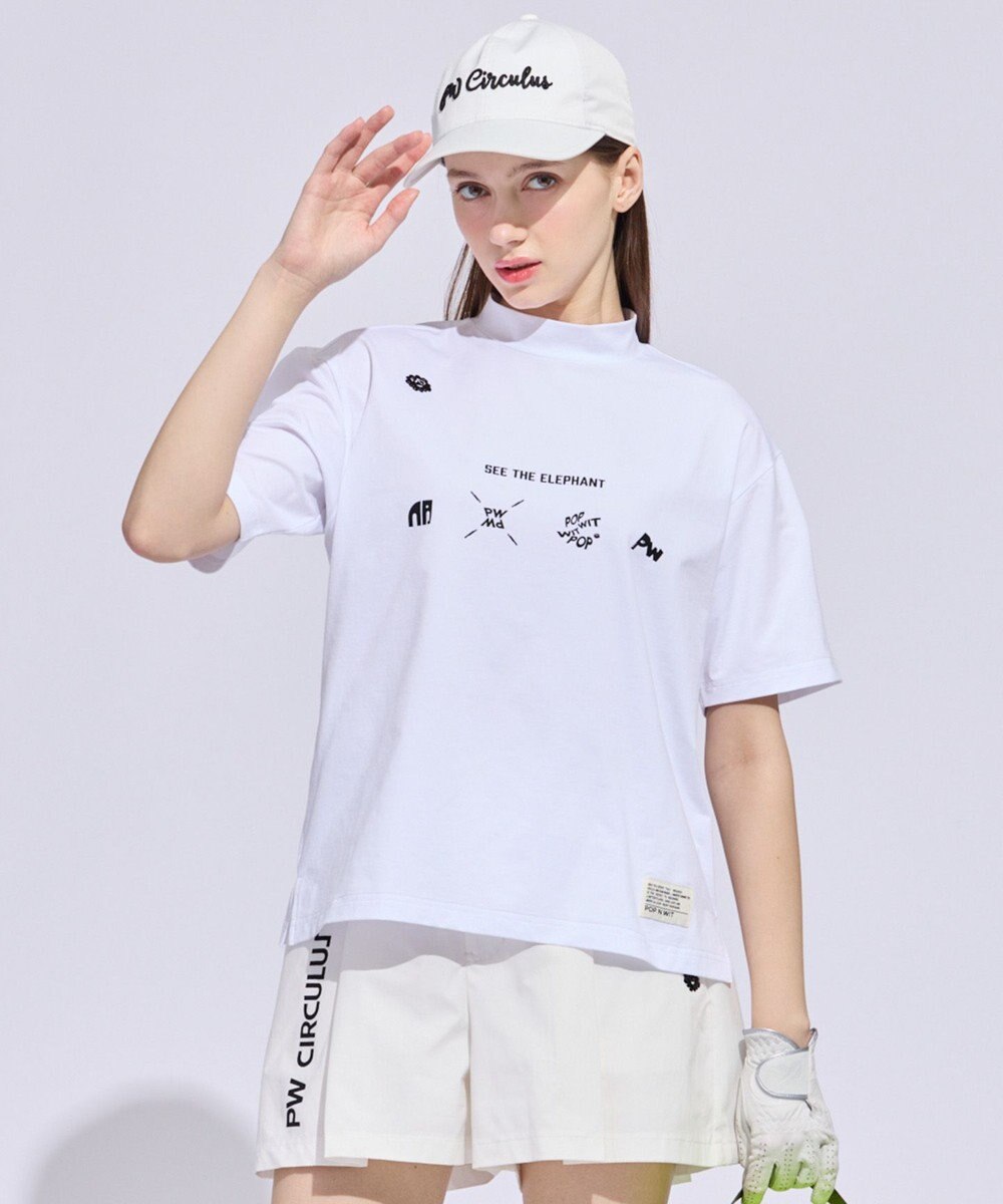 PW CIRCULUS 【WOMEN】アニマルグラフィックモックネック  ゴルフウェア レディース 