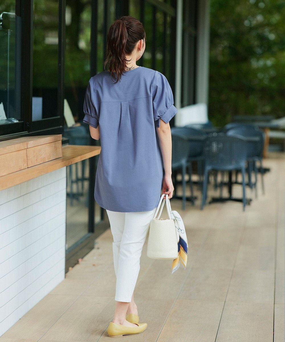 Tiaclasse 【UVケア・接触冷感】“あまラク” ボリュームパフスリーブカットソーチュニック 