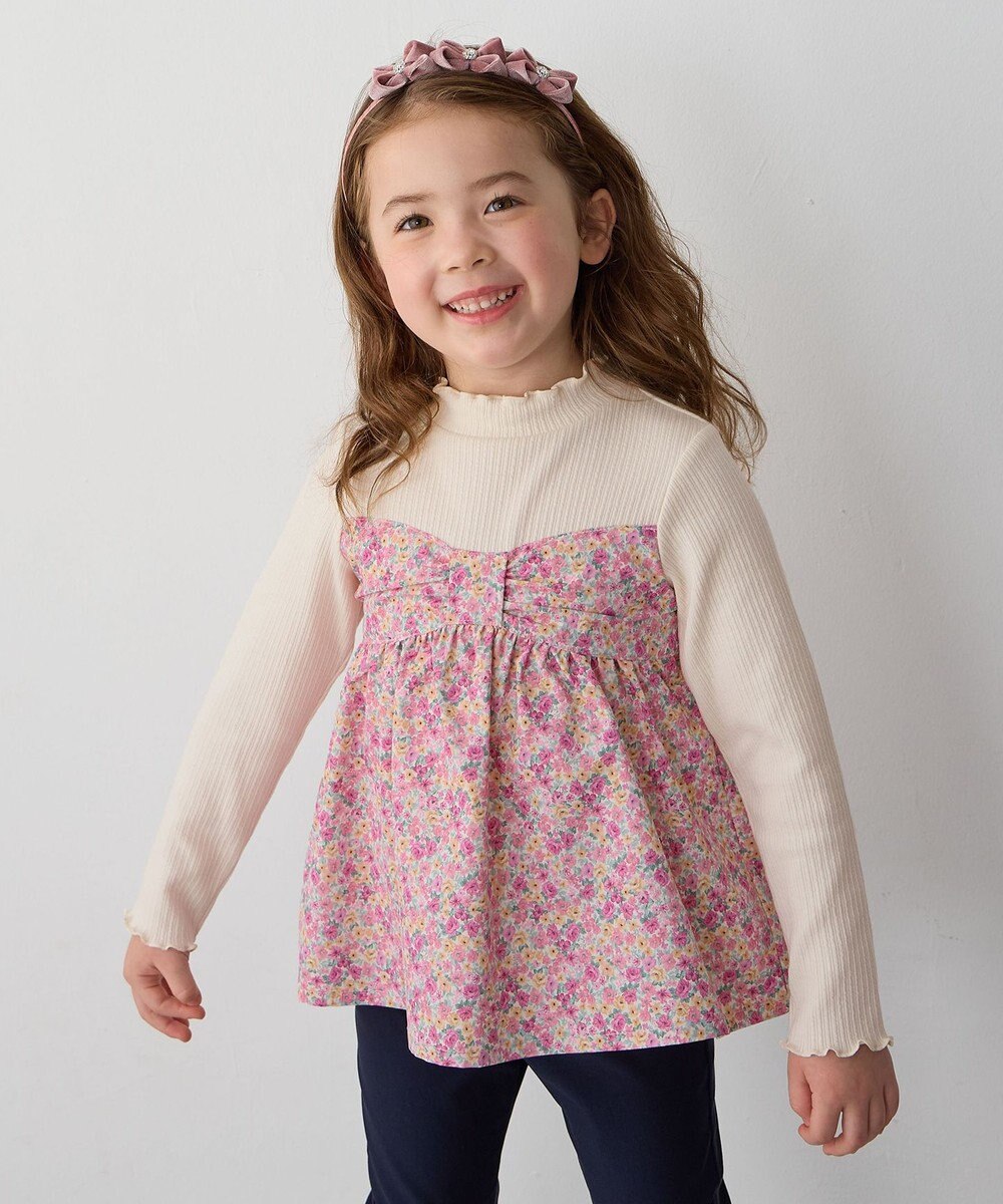 ANY KIDS ベロアリボン×ビジュー付きカチューシャ 