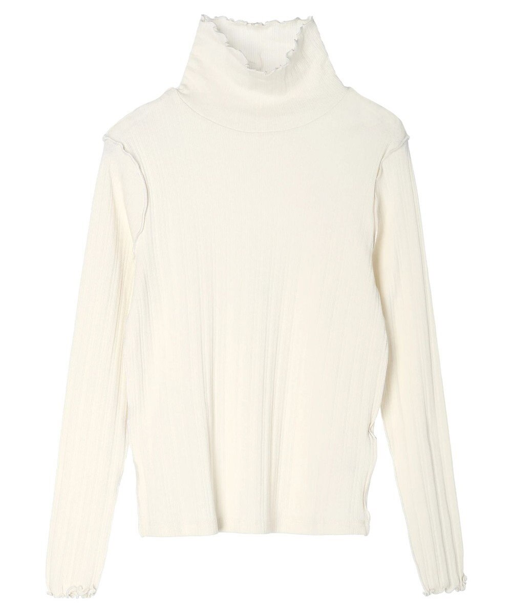 earth music&ecology ランダムリブタートルネックプルオーバー 