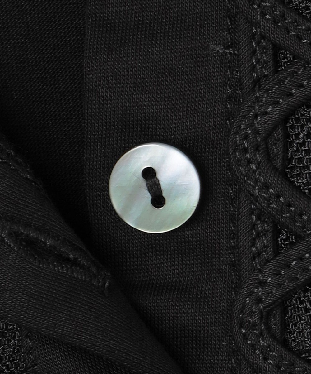 自由区 【洗える】コード刺繍胸元レース カットソー 