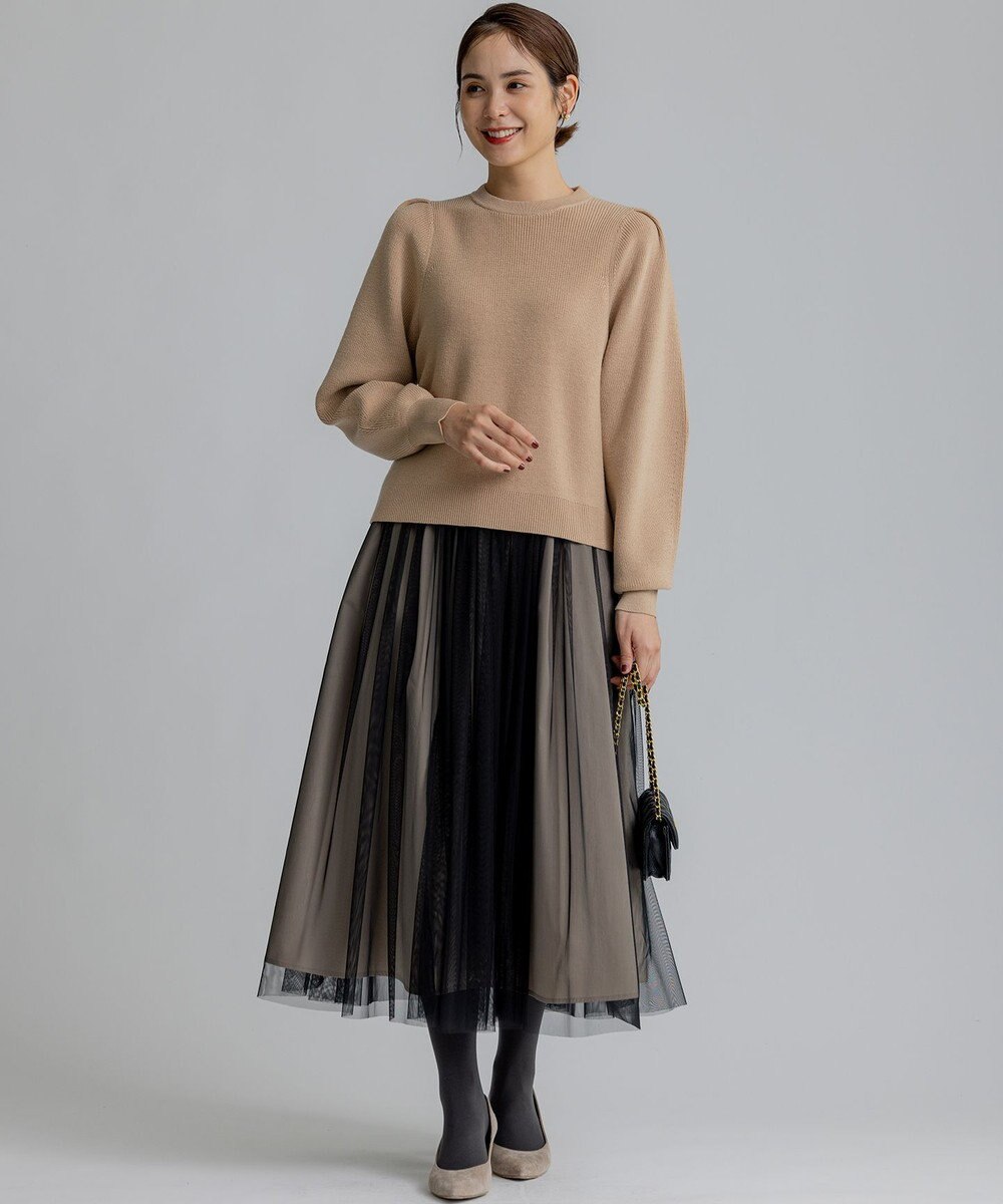 組曲 L 【WEB限定】襟付き片畔ニットプルオーバー 