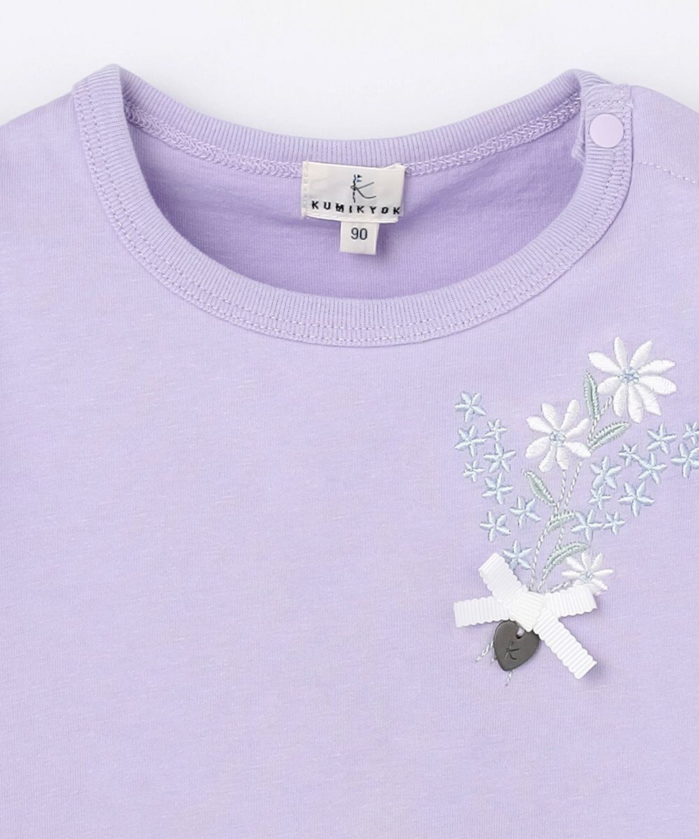 組曲 KIDS 【80-100㎝】 フラワーコサージュTシャツ 