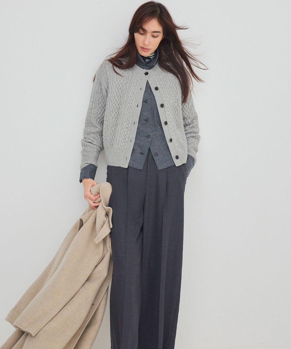 23区 【滝沢眞規子さん着用/VERY掲載/洗える】ウールミルドジャージー シャツ 