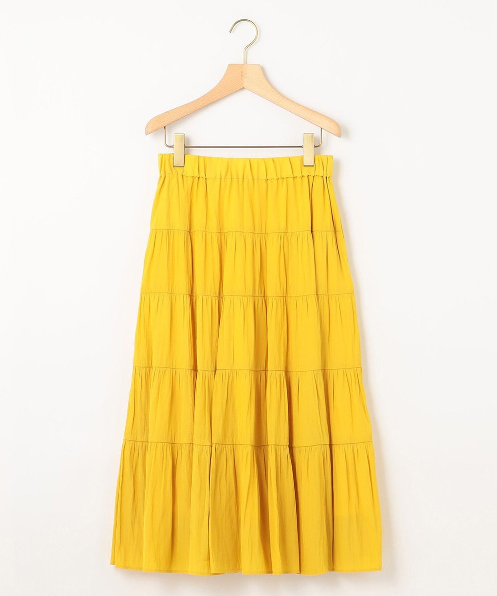 組曲 ギャザーライトデシン ティアードスカート 