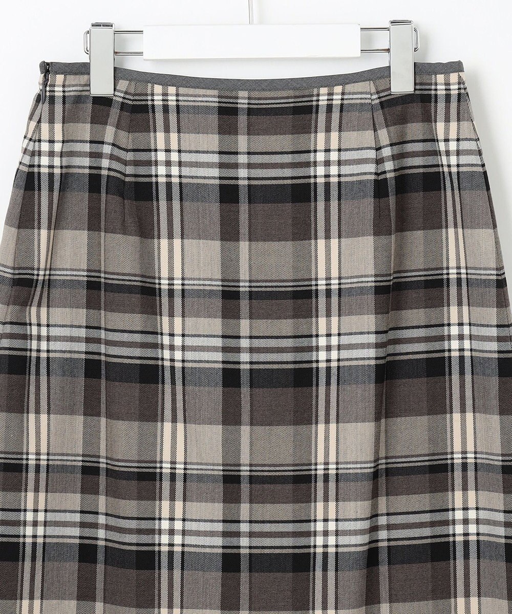 J.PRESS LADIES 【洗える】テトロンレーヨン/ウール milledタータン スカート 