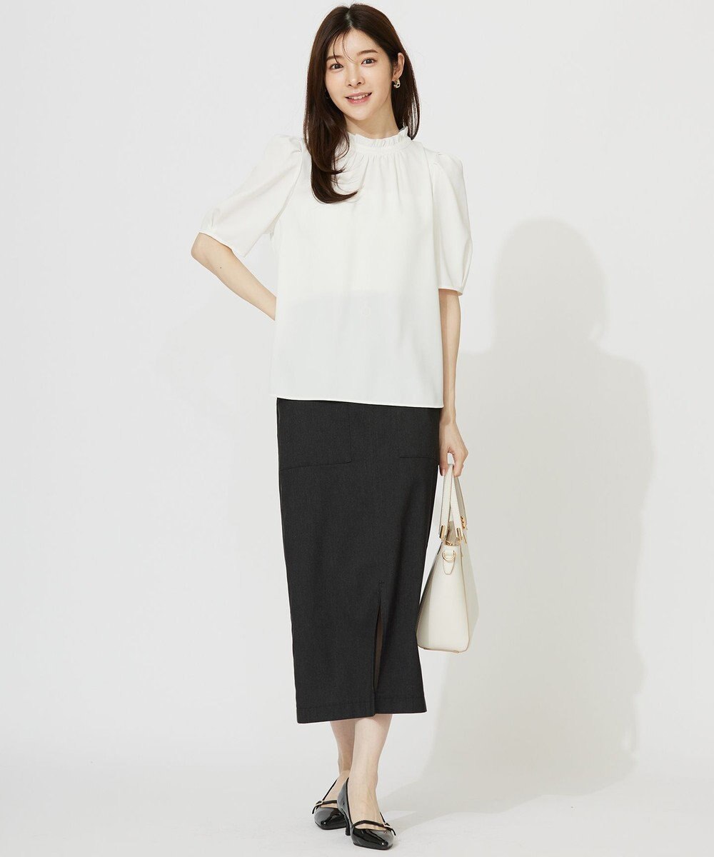 ANY SIS 【洗える】フリルネックスタンド ブラウス 