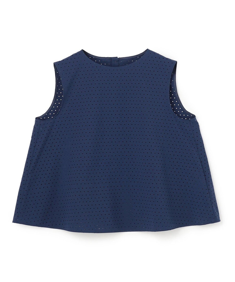 UNFILO L 【セットアップ着用可】FINE MOVE パンチング ドットブラウス 