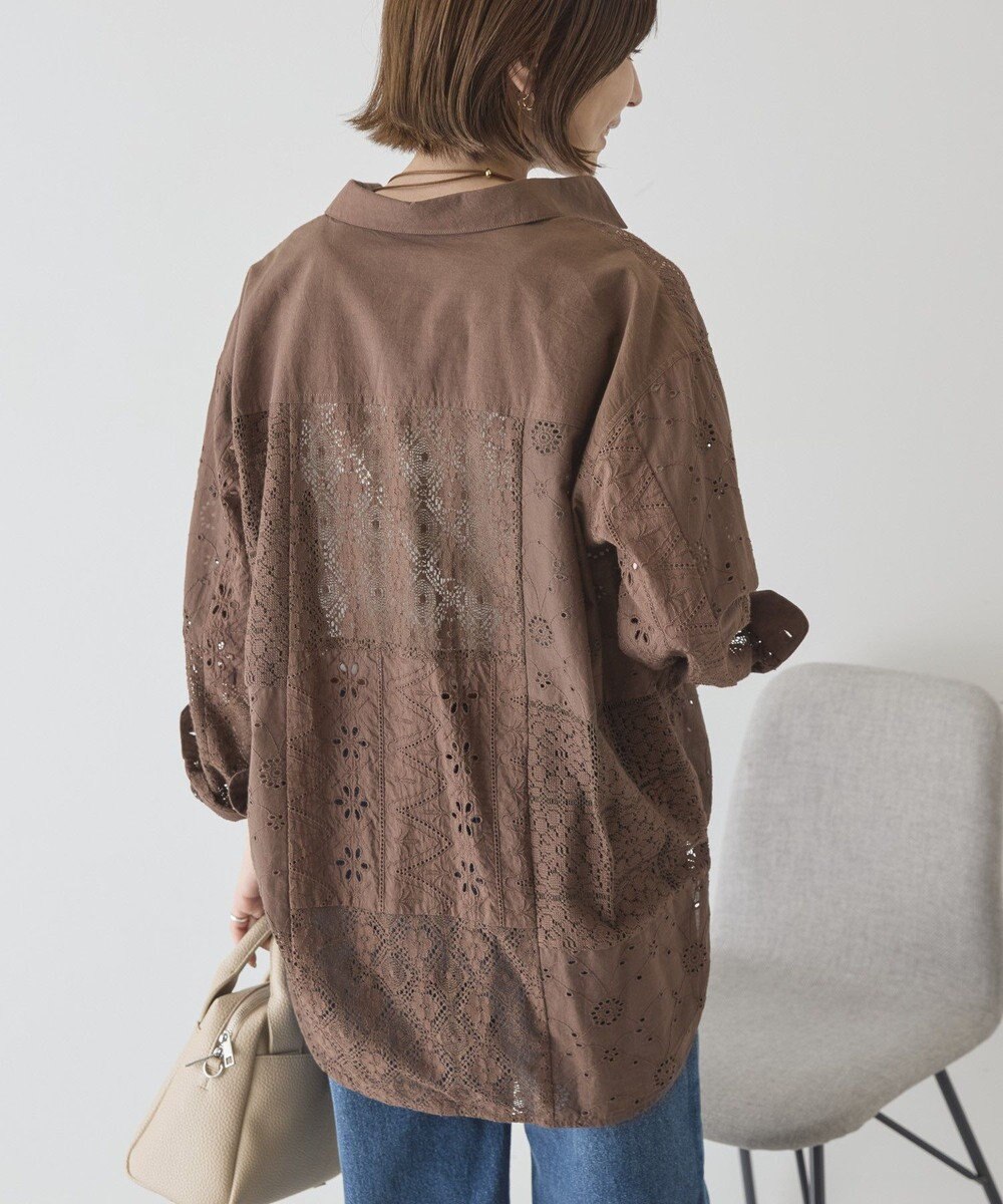 AMERICAN HOLIC レースパッチワークシャツ 