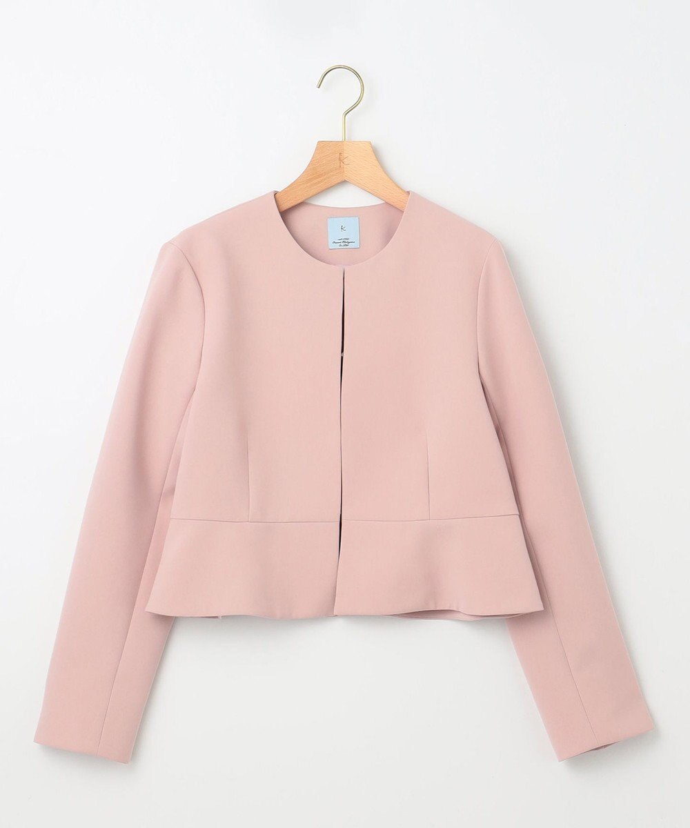 組曲 L 【WEB限定・KUMIKYOKU NAVY】コンフォータブルドレープ ノーカラージャケット 