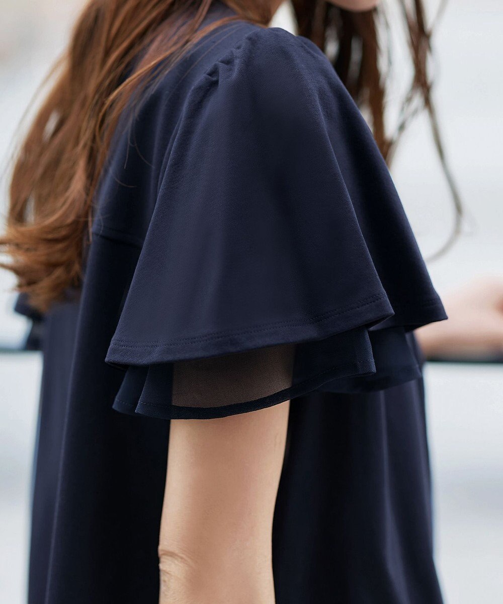 Tiaclasse 【UVケア・接触冷感】“あまラク” シフォンフレアスリーブカットソーチュニック 