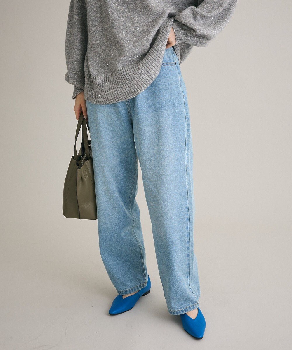 Green Parks ハイウエストストレートデニムパンツ 