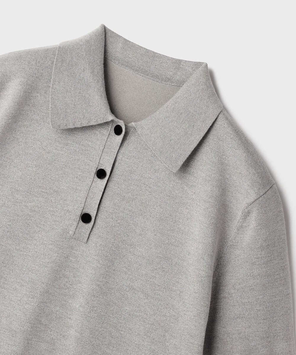 GRACE CONTINENTAL バイカラーポロニットトップ 