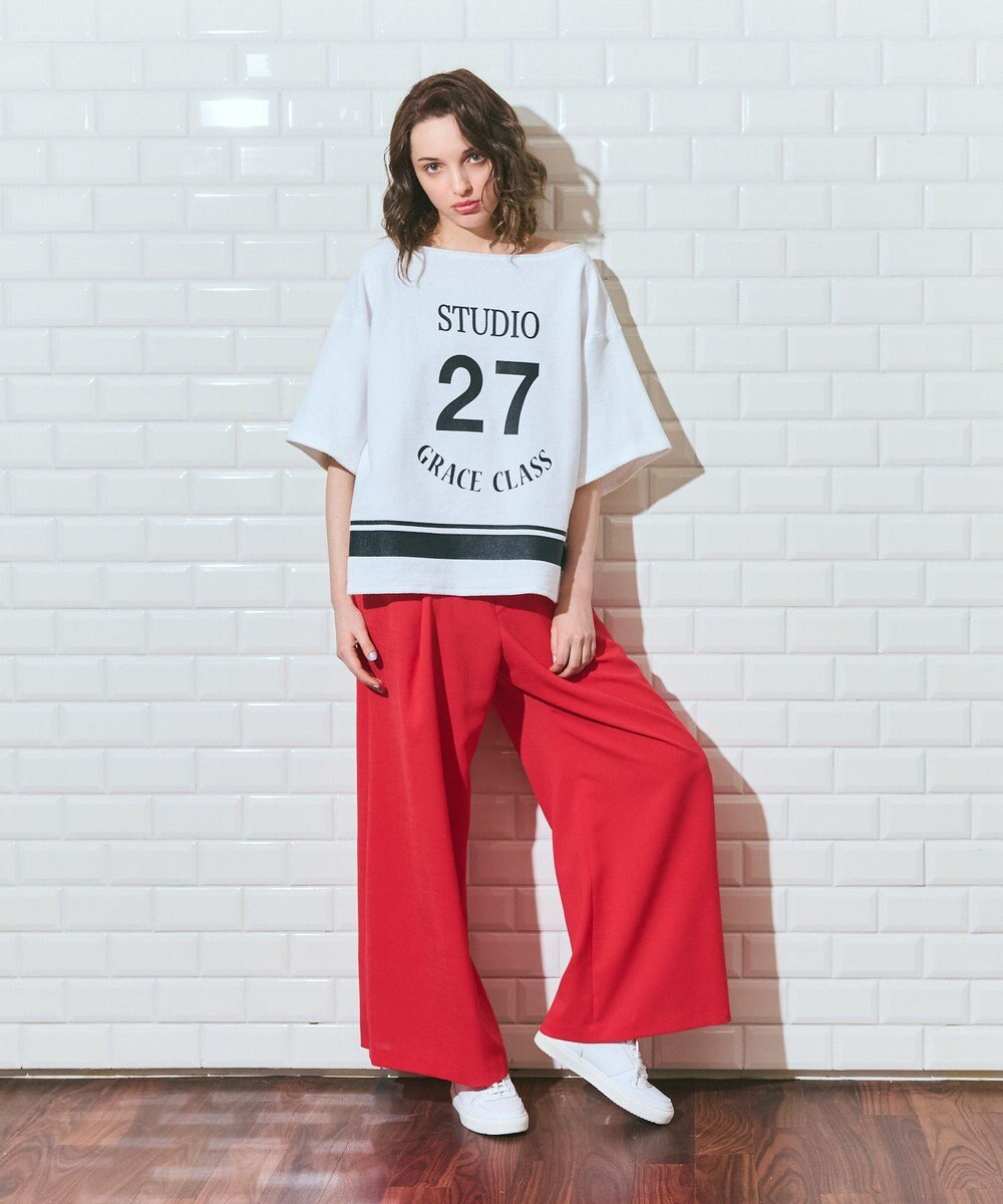 GRACE CONTINENTAL リネンタッチタックパンツ 