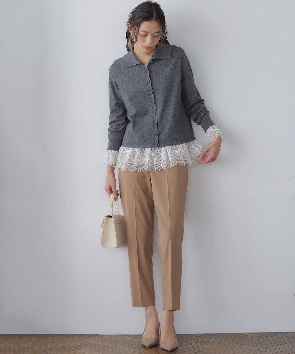 組曲 L ハンサムツイルテーパード パンツ 