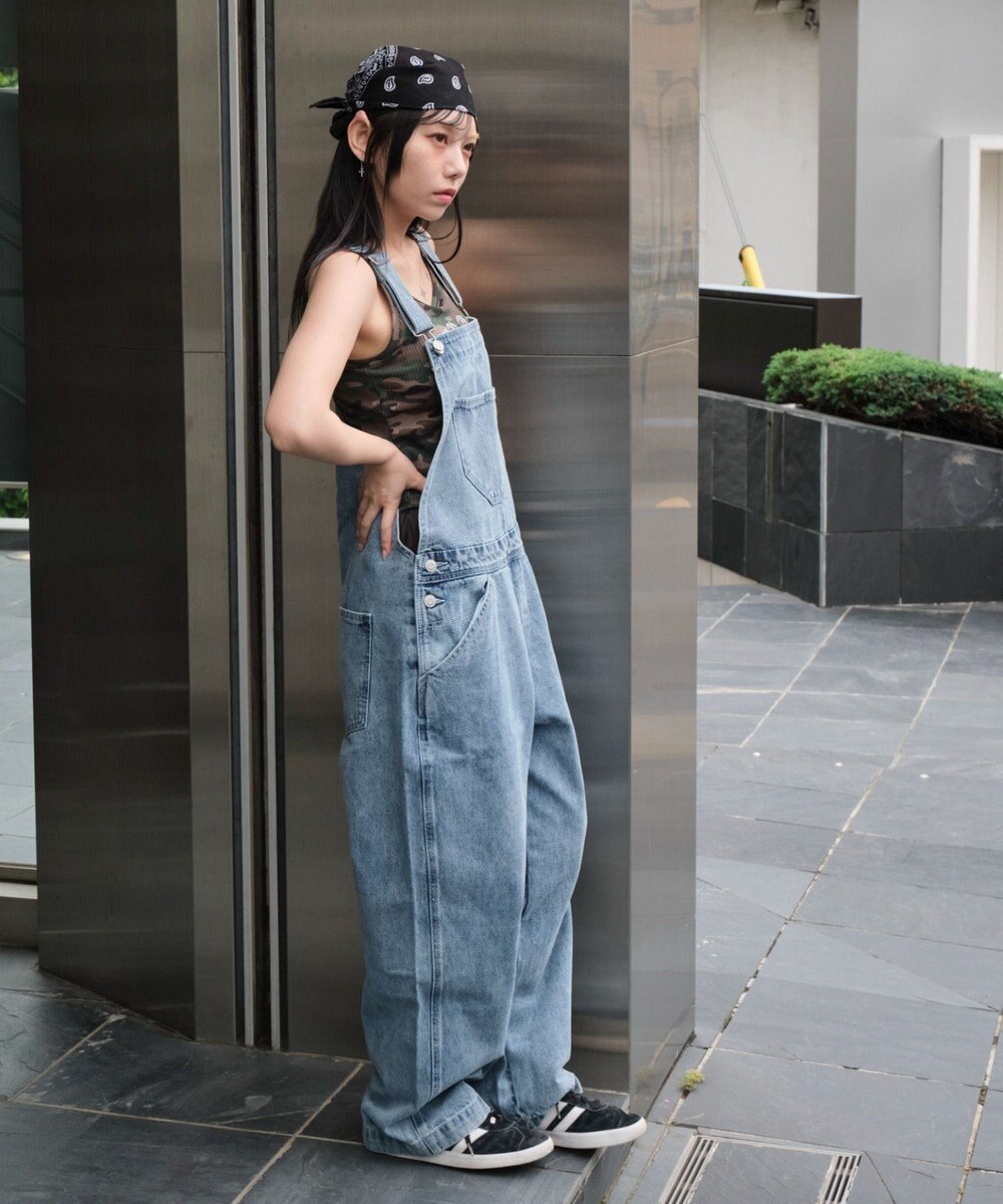 WEGO 【ユニセックス着用/SMサイズ展開】デニムオーバーオール 