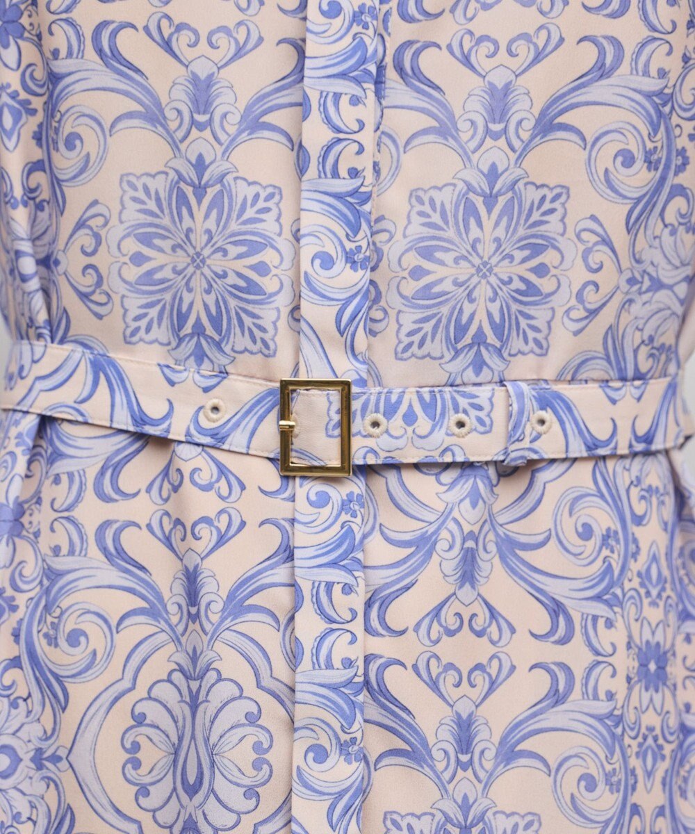 GRACE CONTINENTAL ダマスク柄風プリントワンピース 