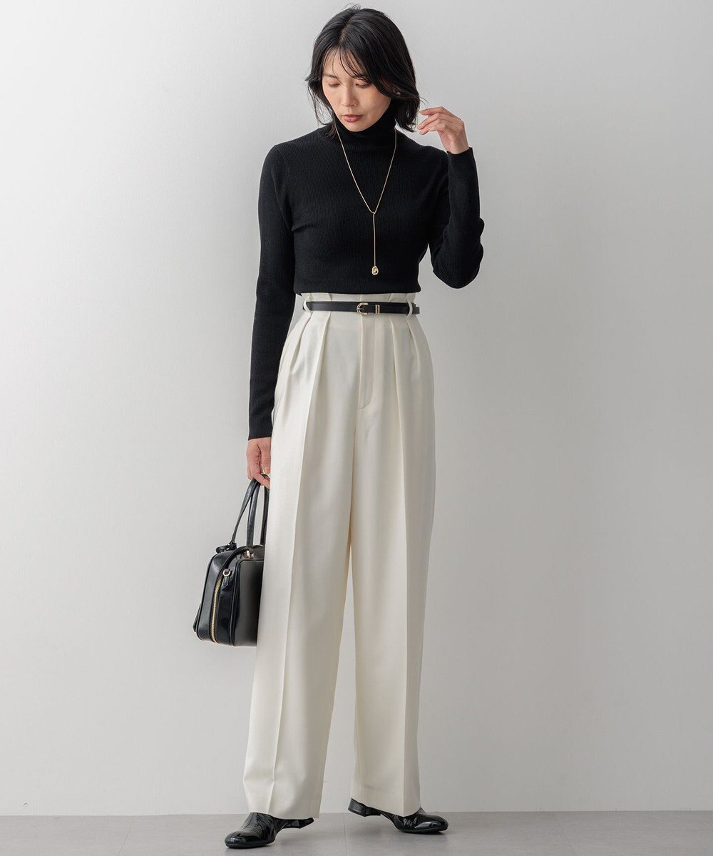 23区 【Oggi1月号/CLASSY.11月号掲載】ウーステッドウール リブタートルネック ニット 