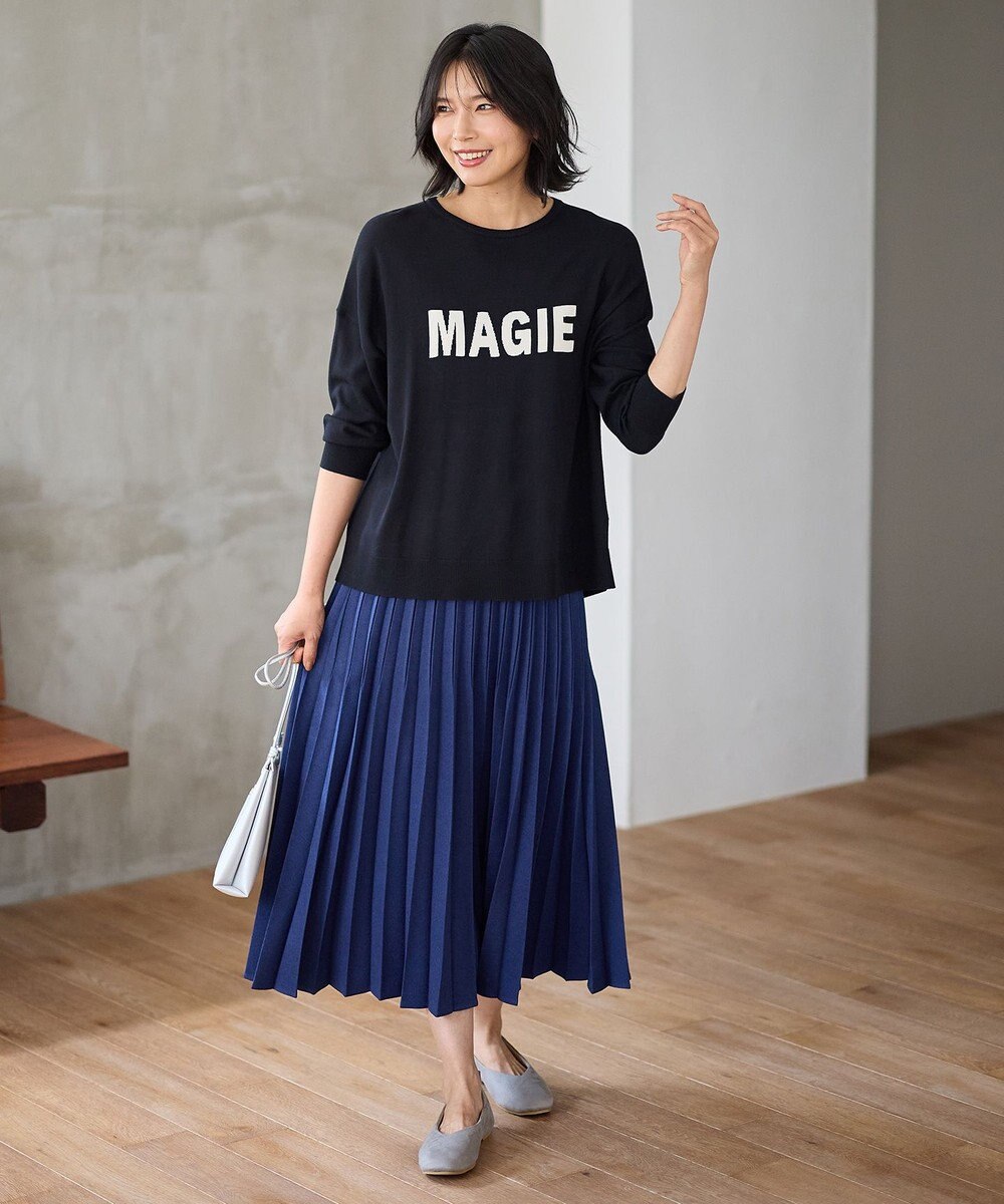 ANY L 【ウエストゴム】プリーツスカート 