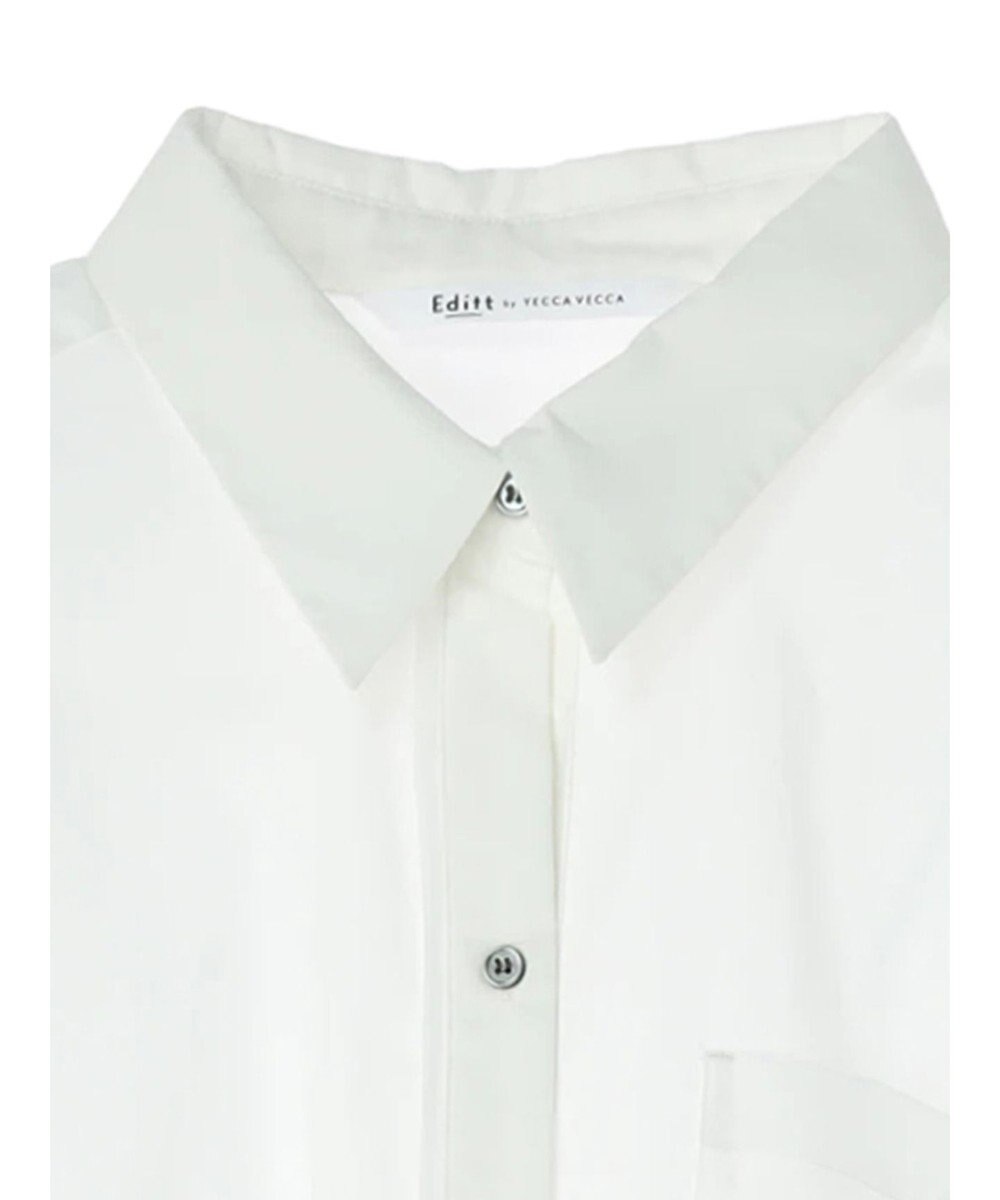 YECCA VECCA シアーMIXアシメシャツ 