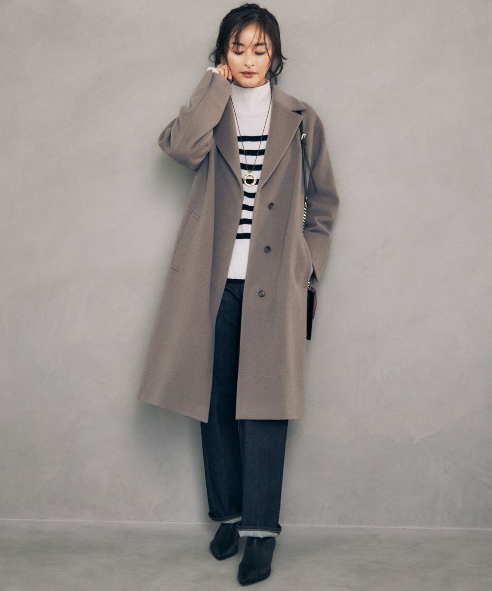 自由区 シャルムビーバーロング コート 