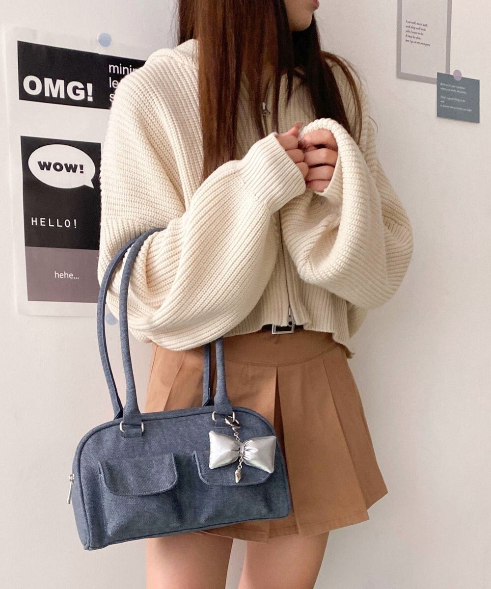 WEGO チャーム付きボストンバッグ 