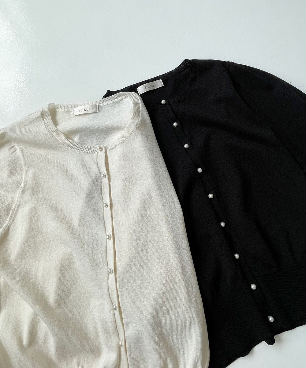 Feroux 【接触冷感・UVカット】ハーフスリーブ カーディガン 