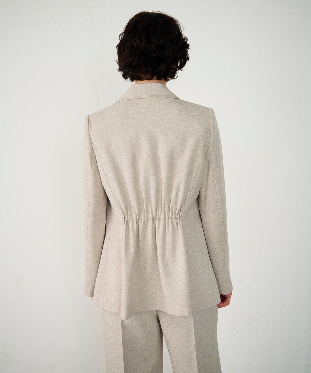 GRACE CONTINENTAL 麻調バックギャザージャケット 