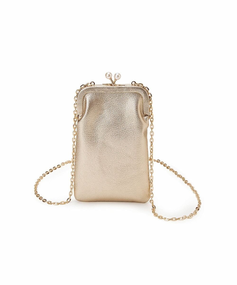 TOPKAPI 【TOPKAPI】シュリンクレザー パール チェーン ショルダー バッグ / スマホショルダー 