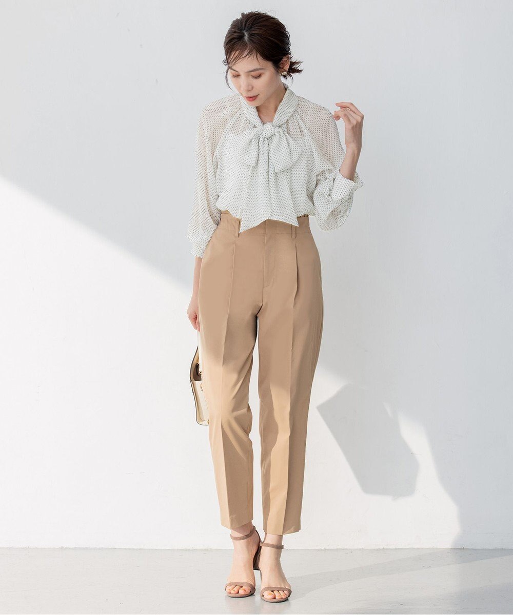 組曲 【ストレッチ・イージーケア】ハイウエストチノ パンツ 