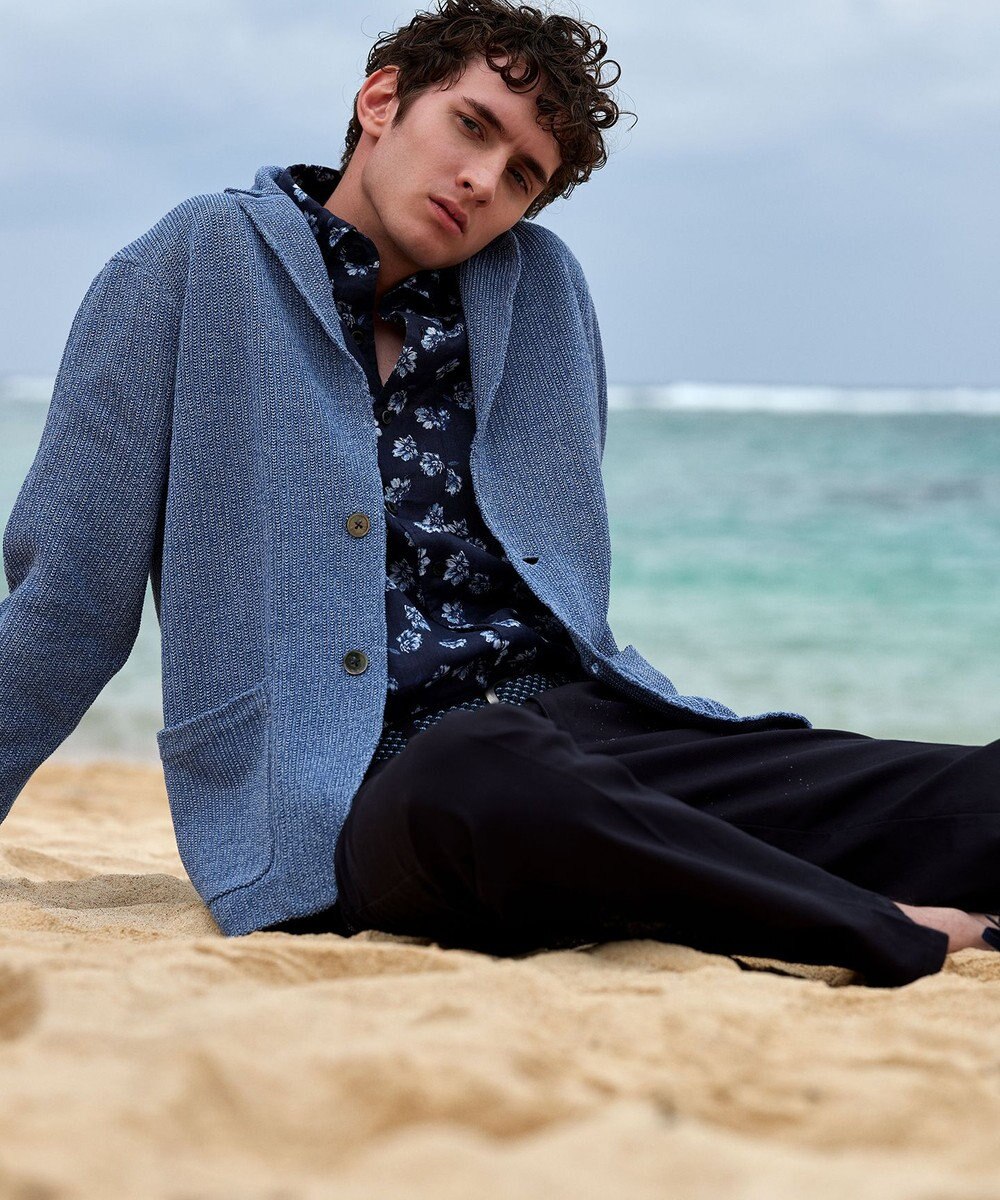 JOSEPH ABBOUD 【キングサイズ・洗える】ストローヤーン ニット ジャケット 