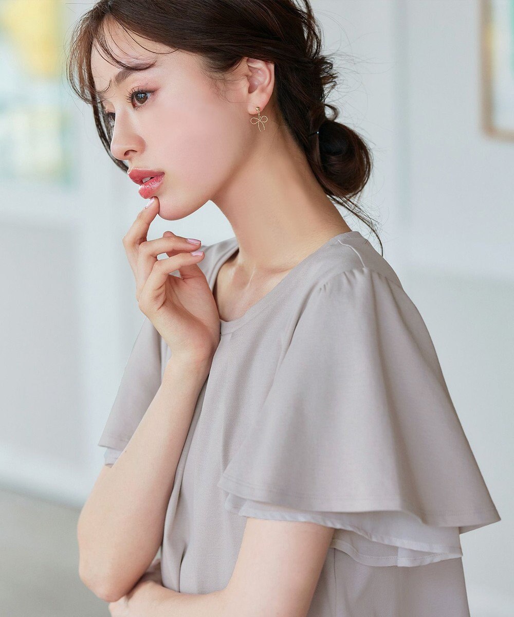 Tiaclasse 【UVケア・接触冷感】“あまラク” シフォンフレアスリーブカットソーチュニック 