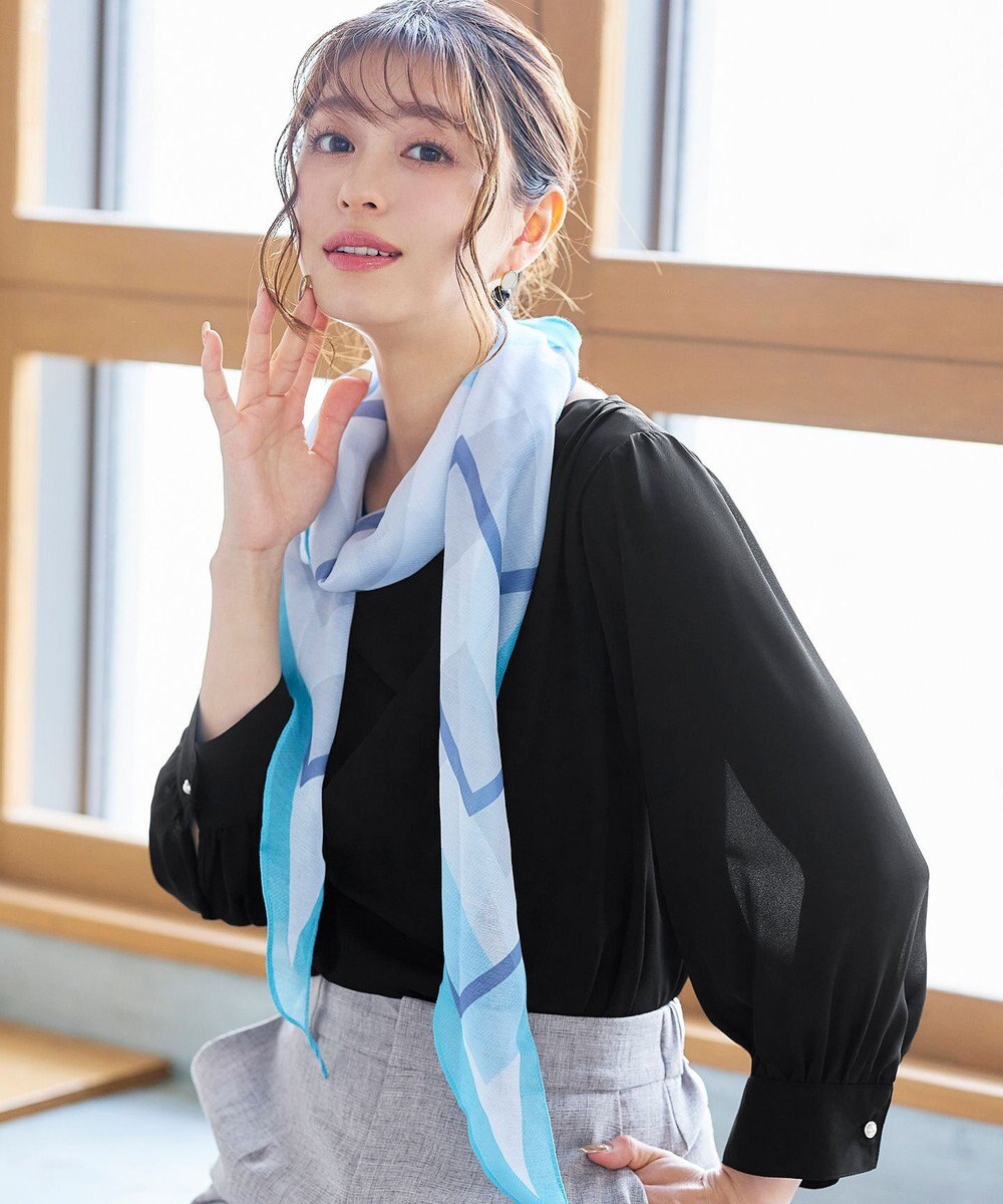 Tiaclasse L 【洗える】胸元ドレープブラウス 